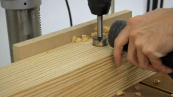 Roubo workbench leg-vise build.