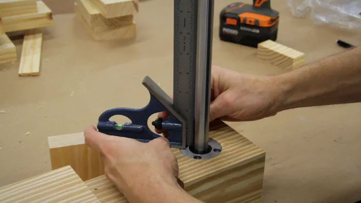 Roubo workbench leg-vise build.