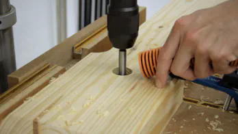 Roubo workbench leg-vise build.