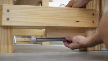 Roubo workbench leg-vise build.