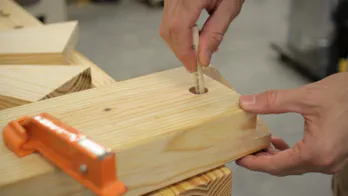 Roubo workbench leg-vise build.