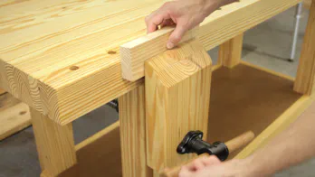 Roubo workbench leg-vise build.