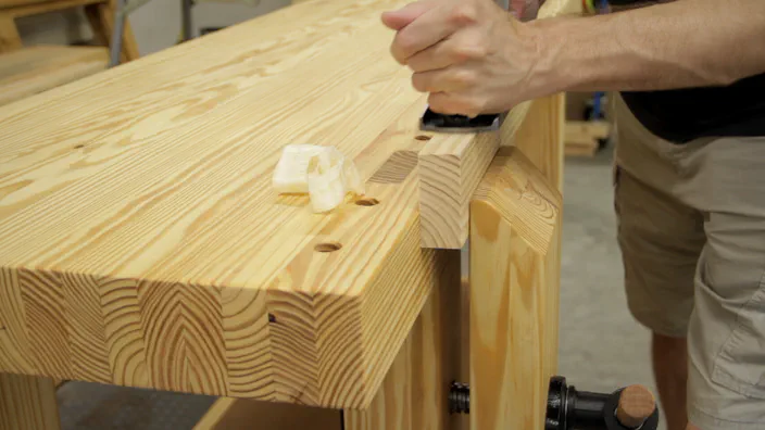 Roubo workbench leg-vise build.