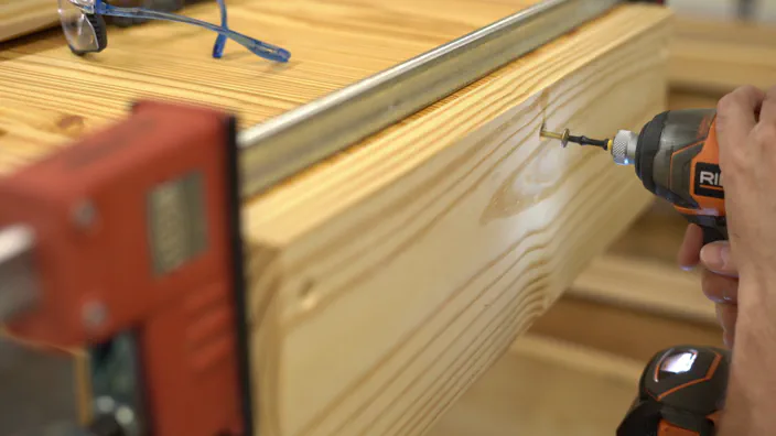 The jaw is screwed into place.