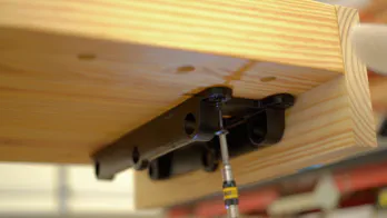 The vise mount is attached to the bench.